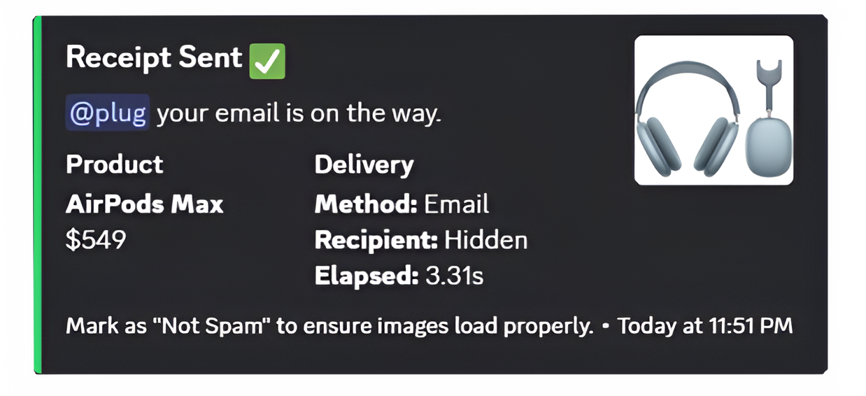ResellKing dashboard sent receipts log